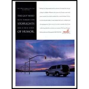 1995 Isuzu Trooper SUV Vintage Print Ad Snow Covered Stop Lights Wall Art Photo